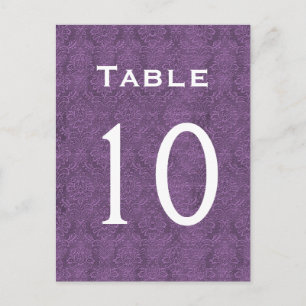 Plum Lila Damask Wedding Bordsnummer 10 C209