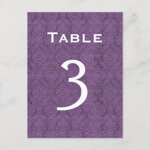 Plum Lila Damask Wedding Bordsnummer 3 C202