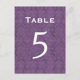 Plum Lila Damask Wedding Bordsnummer 5 C204