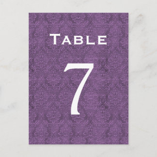 Plum Lila Damask Wedding Bordsnummer 7 C206