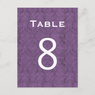 Plum Lila Damask Wedding Bordsnummer 8 C207