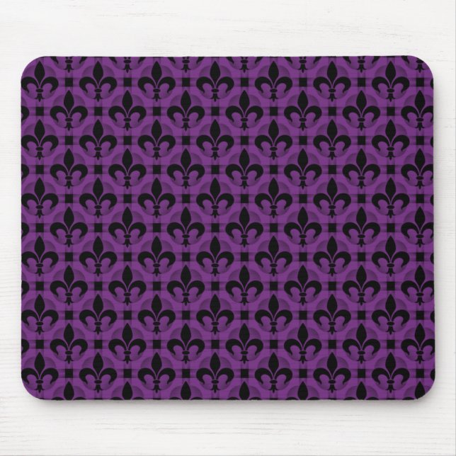 Plum Lila Finare Fleur de lis Mousepad Musmatta (Framsidan)