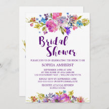 Plum Lila Garden Inbjudningskort för möhippan Card