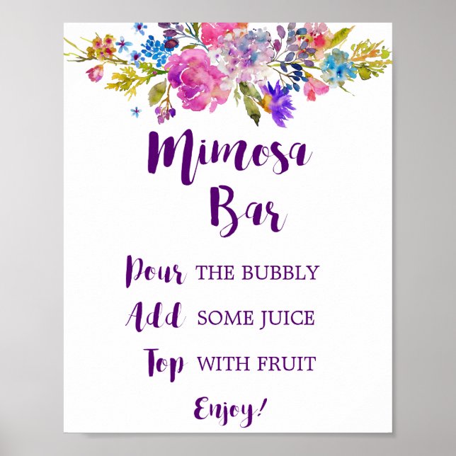 Plum Lila Garden Mimosa Pub Sign Poster (Framsidan)