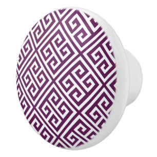 Plum Lila Grekiska Nyckel Knopp