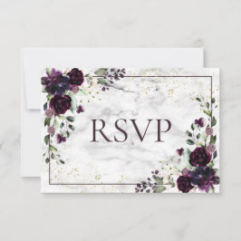 Plum Lila Guld Marble Fall Wedlings OSA Kort