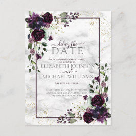 Plum Lila Guld vattenfärgsmarkör Fördröj datum Helg Vykort