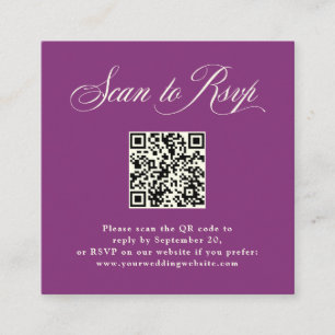 Plum Lila Italienska Elegance OSA med QR-kod Tilläggskort