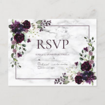 Plum Lila Marble Fall Wedding No Menu OSA