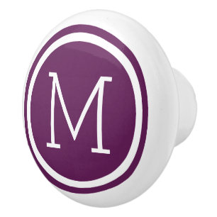 Plum Lila Monogram-Personlig-fack Knopp