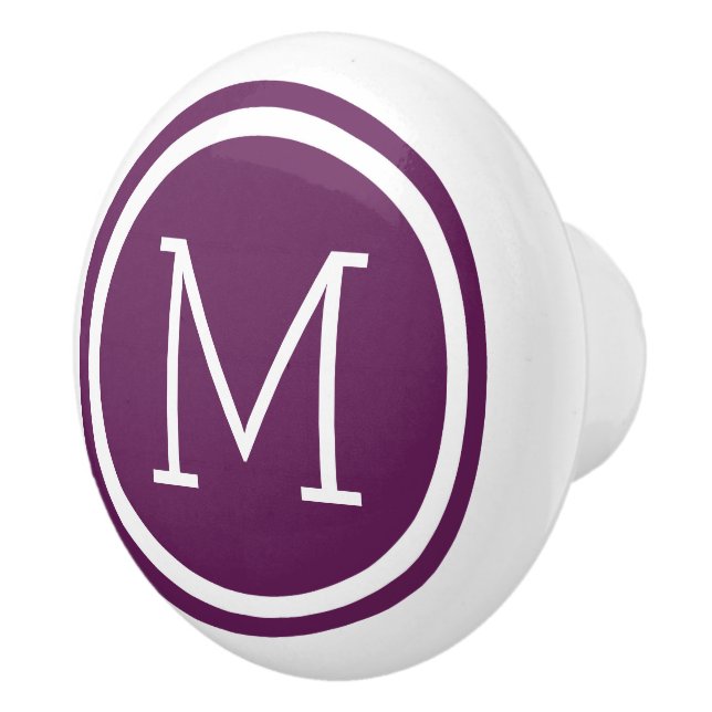 Plum Lila Monogram-Personlig-fack Knopp (Höger)
