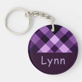Plum Lila Play Monogram Circle Keychain