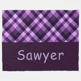 Plum Lila Play Monogram Large Fleece Blanket