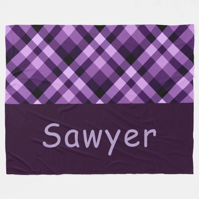 Plum Lila Play Monogram Large Fleece Blanket (Framsidan (Horisontell))