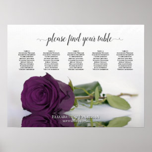 Plum Lila Ro 5 Bord Bröllop 5 Poster