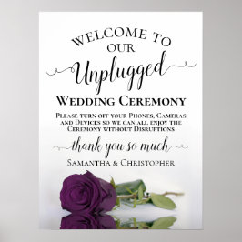 Plum Lila Ro Chic Opluggat Bröllop Ceremony Poster