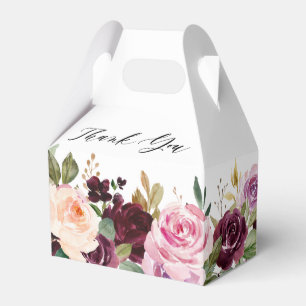 Plum Lila Rosa Botanisk Blommigt Bröllop Presentaskar