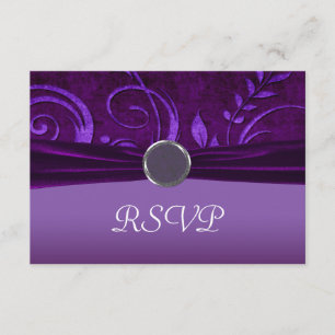 Plum & Lila Velvet Bröllop Swirl OSA Kort