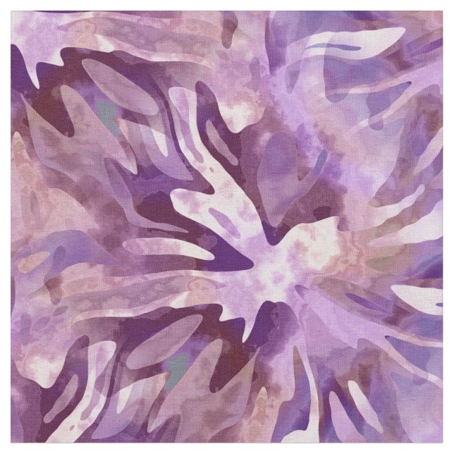Plum Lila Vit Blommigt Vattenfärgstruktur Tyg (Närbild)