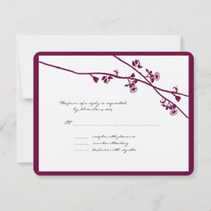 Plum Lila Wildblomme Grenar Bröllop OSA Kort