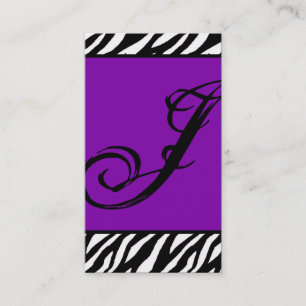 Plum Lila Zebra tryck Mönster Affärskort Visitkort
