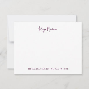 PLUM-LILAN NAMNTECKNING MONOGRAM NAMN ANTECKNINGSKORT