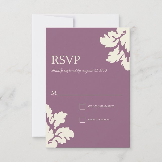 PLUM & LIME DAMASK | BRÖLLOP OSA KORT (Framsida)
