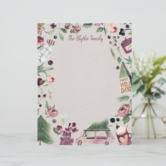 Plum Lycklig jul Brev Brevhuvud (Stående Fram)