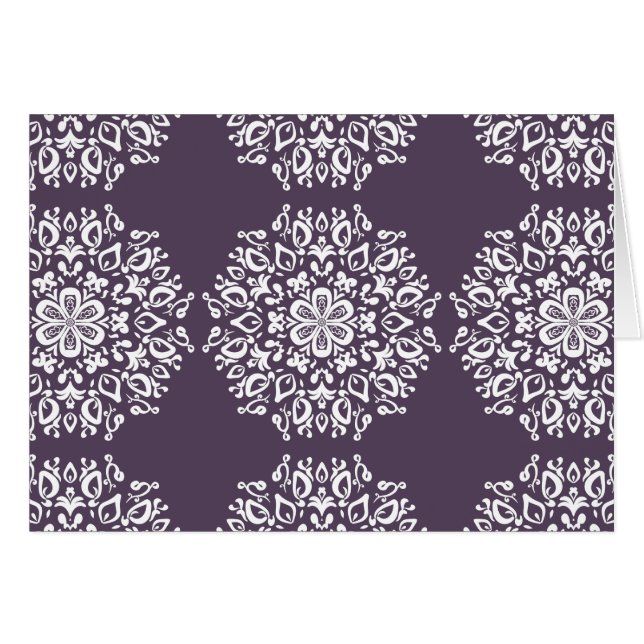 Plum Mandala Hälsningskort (Framsidan Horizontal)