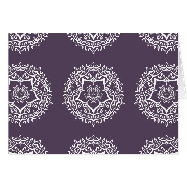 Plum Mandala Hälsningskort (Framsidan Horizontal)