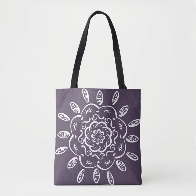 Plum Mandala Tygkasse (Framsida)