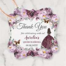 Plum Mauve Blommigt Butterflies Brunette Princess