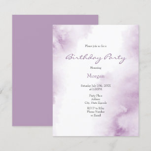 Plum Mauve Watercolor Abstrakt Ram Inbjudningar
