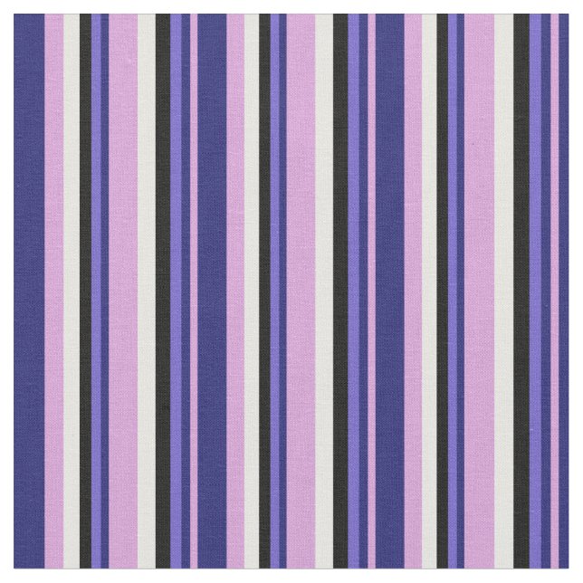 Plum, Midnight Blue, Slate Blue, Black & White Tyg (Närbild)