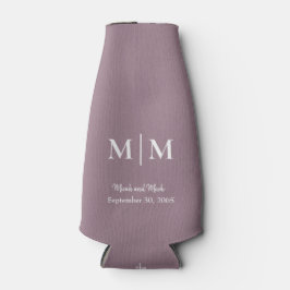 Plum Monogram och Namn Bröllop Tall can Cooler