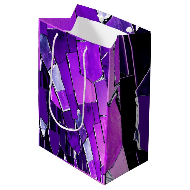 Plum Noir Glitch Glam Metallisk Textur (Framsidan Vinklad)