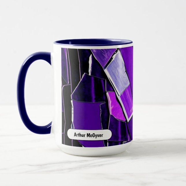 Plum Noir Glitch Glam Metallisk Textur Mugg (Vänster)