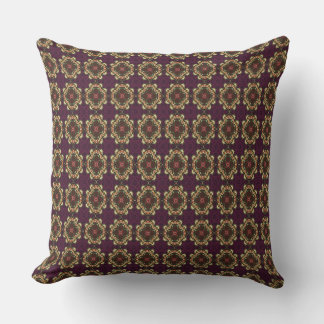 Plum och Guld Retro Motif Kudde