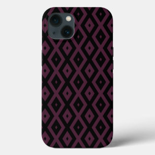 Plum och svart diamant mönster Fodral-Mate iPhone 