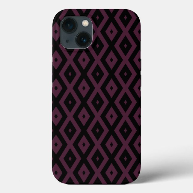 Plum och svart diamant mönster Fodral-Mate iPhone  (Baksida)