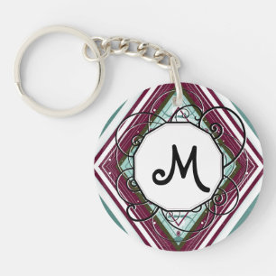 Plum och Teal Diamond Modern Retro med Monogram