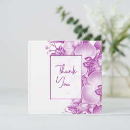Plum och White Orchids Bröllop Tack Kort
