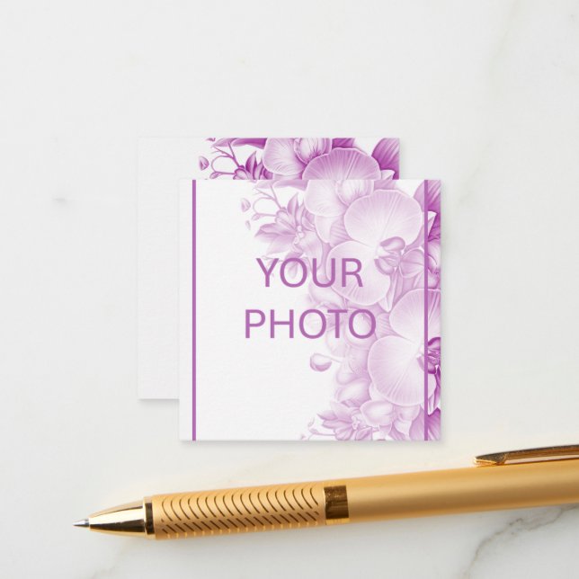 Plum och White Orchids Bröllop Tilläggskort (Fram/Back In Situ)