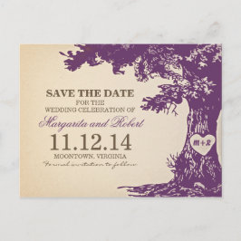 Plum old ek träd spara datumvykort meddelande vykort