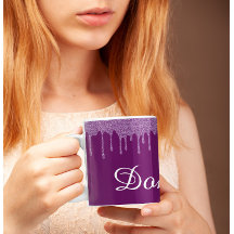 Plum Perfektion - Anpassade Glitter-kaffe Mugg