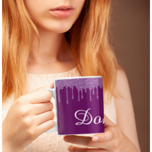 Plum Perfektion - Anpassade Glitter-kaffe Mugg