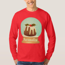 Plum pudding snö globe vintertårta röd grönt