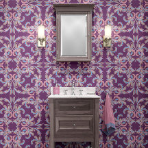 Plum Purple Baroque Ornamental Design