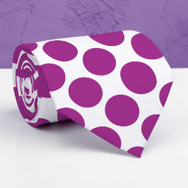 Plum Purple Polka Dots on White Custom Necktie Slips