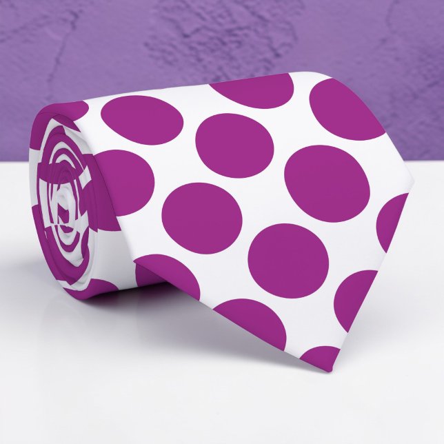 Plum Purple Polka Dots on White Custom Necktie Slips (Skapare uppladdad)
